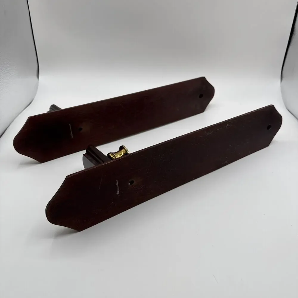 Vintage Home Interior Wood Sconces Candle Votive Cup Holders Set Of Two